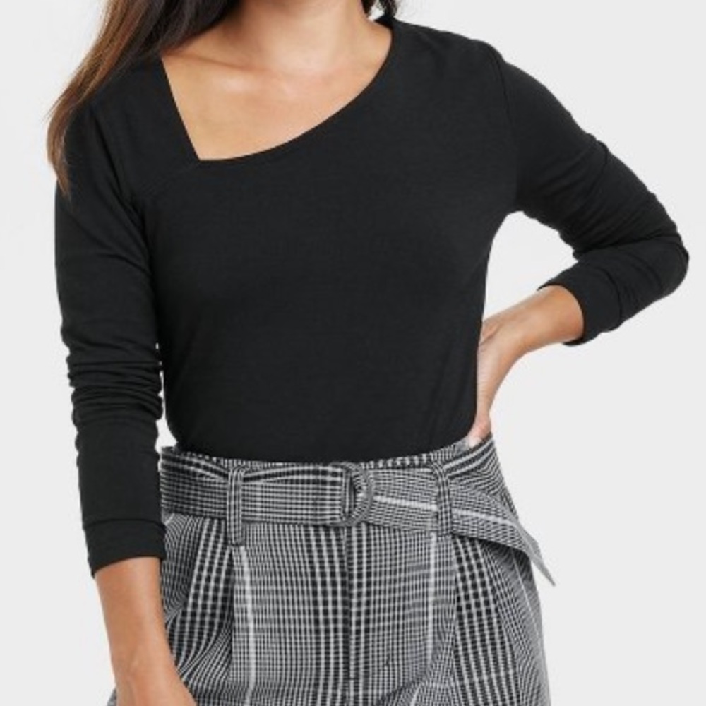 A New Day Women's Long Sleeve Asymmetrical Top NWT